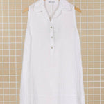 100% LINEN SHORT DRESS: Whitela maison des fibres naturellesDRESS