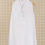 100% LINEN SHORT DRESS: Whitela maison des fibres naturellesDRESS
