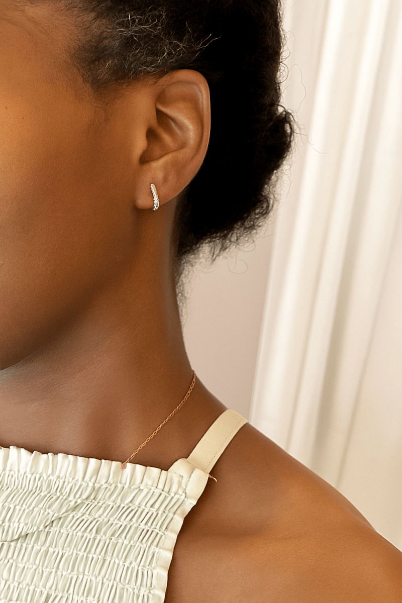 14kt Diamond Huggie Earrings · ..08ctZPL - Fine LineEARRINGS