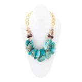 Blue Jasper and Fire Agate Necklace