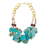 Blue Jasper and Fire Agate Necklace
