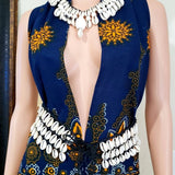 3 Layered Cowrie Shells Waist Belt: (natural white)India Batikbelt