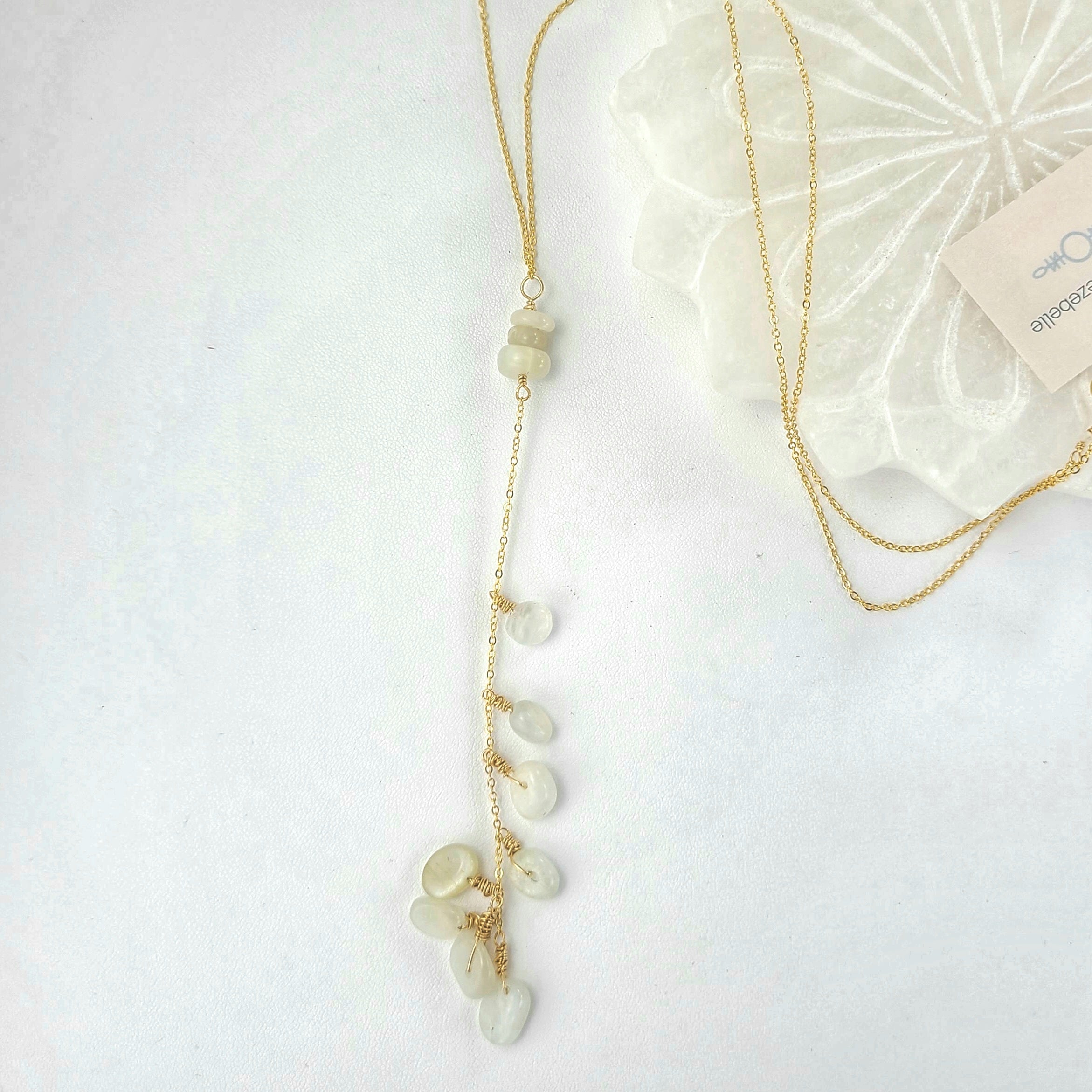 Moonstone Lariat Necklace #5027