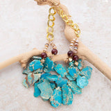 Blue Jasper and Fire Agate Necklace