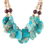 Blue Jasper and Fire Agate Necklace
