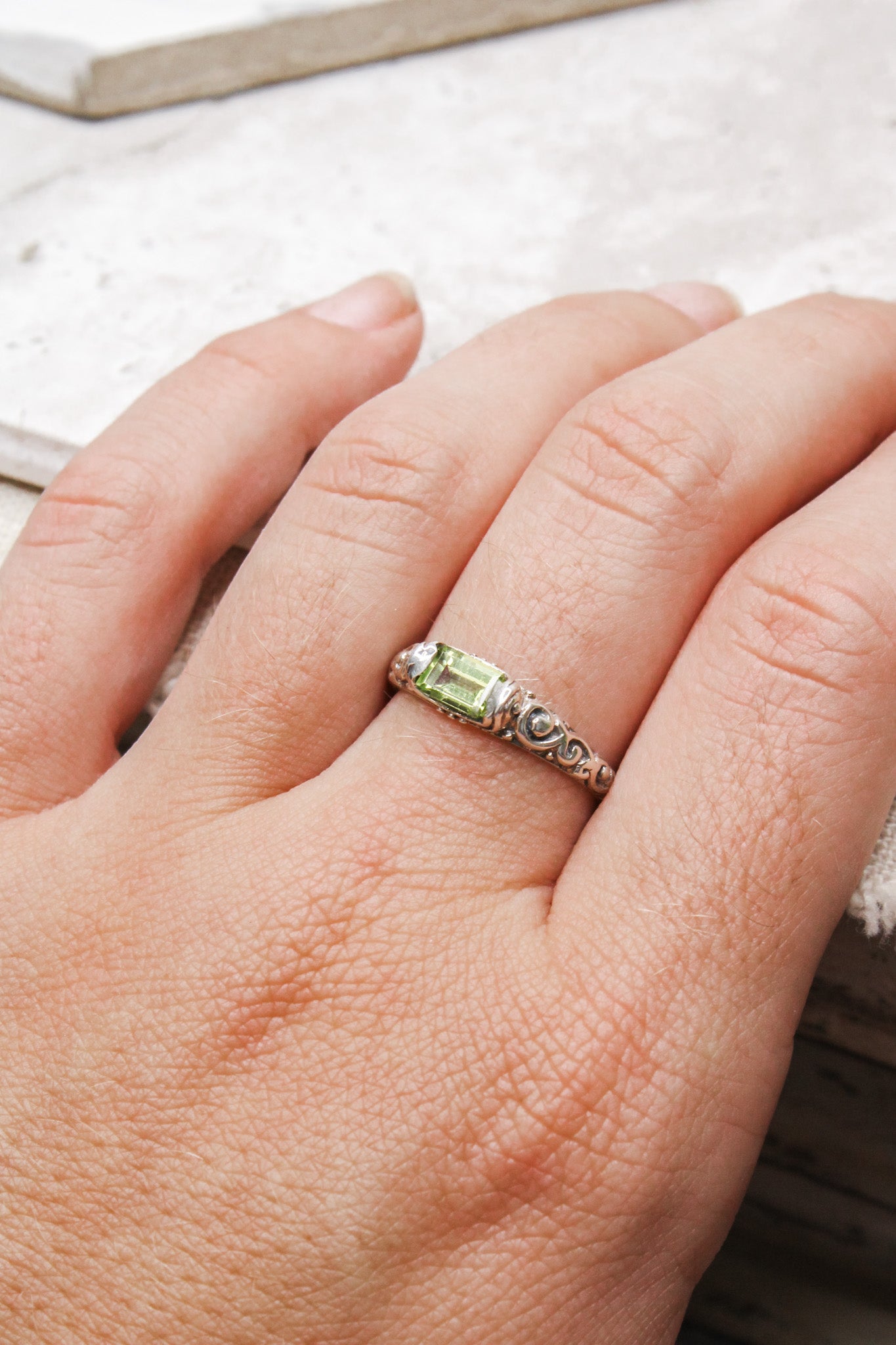 Ornate Gemstone Ring - 2 Colors