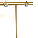 14K White Gold Diamond Square Studs