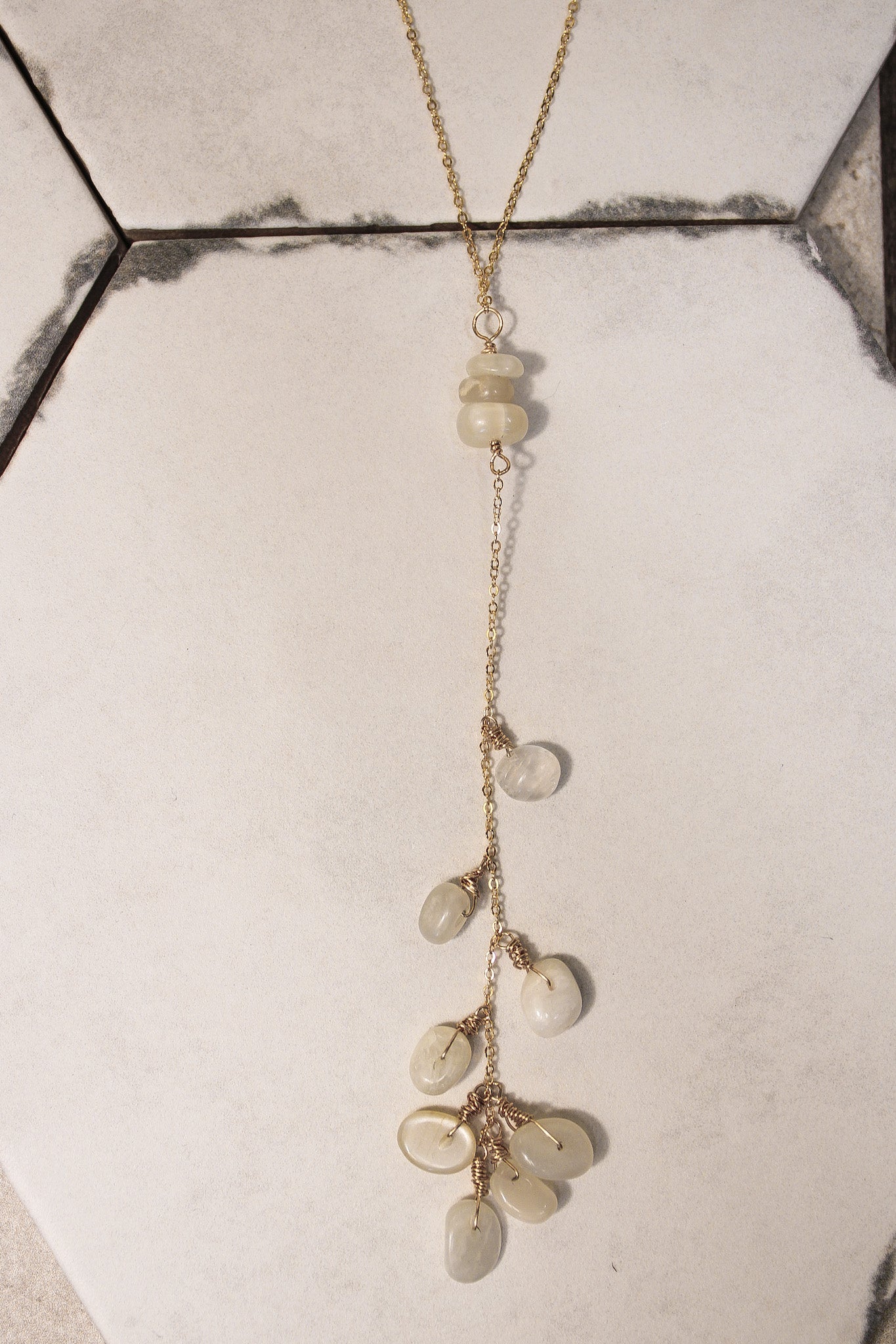 Moonstone Lariat Necklace #5027