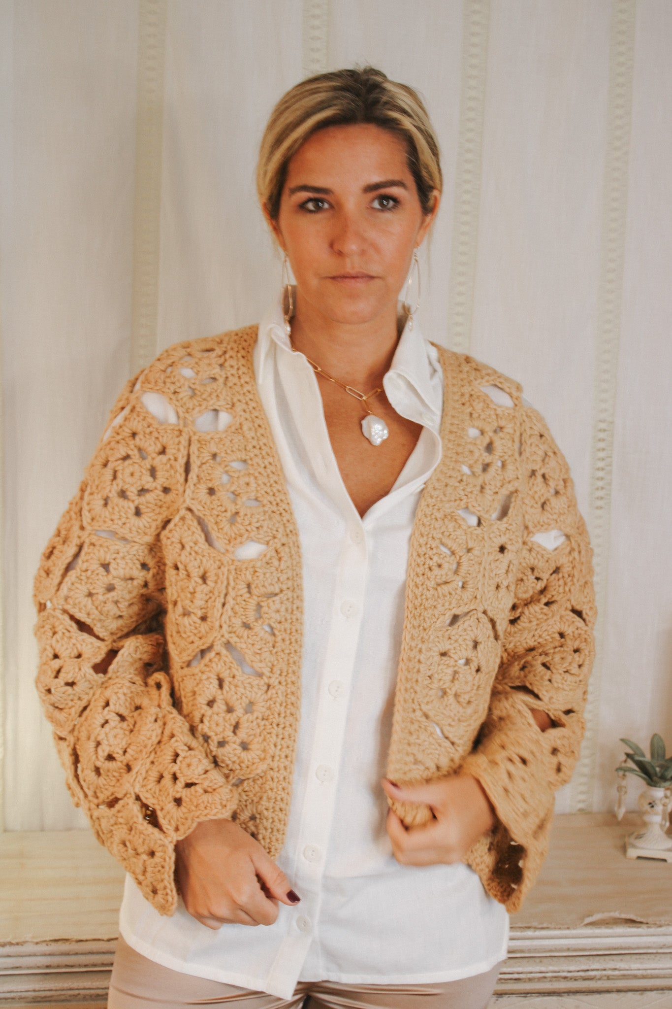 Fleur Cardigan- Camel