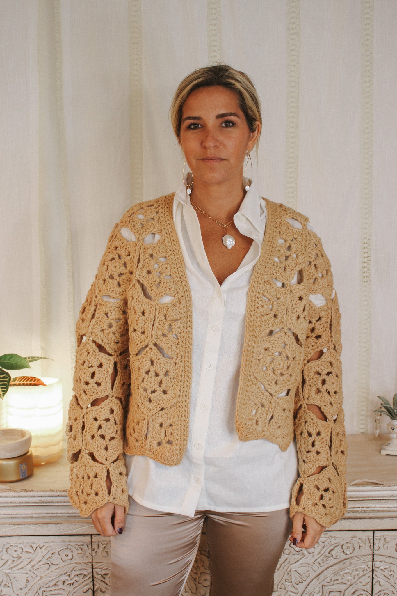 Fleur Cardigan- Camel