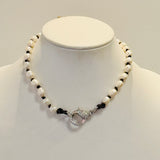 White Freshwater Pearl Choker with Rhinestones