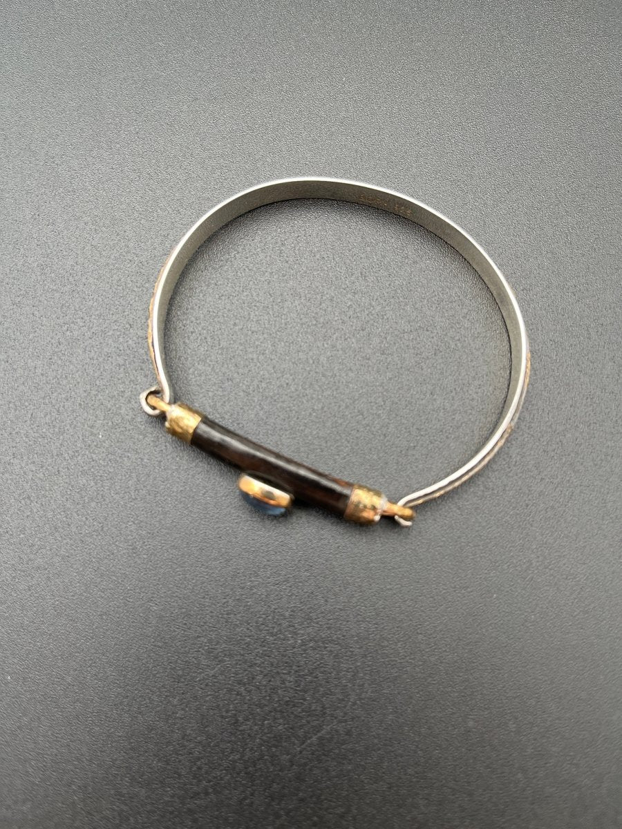 African Wood and Kyanite BraceletBORABRACELET