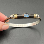 African Wood and Kyanite BraceletBORABRACELET