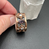 Amethyst and CZs Encircle the Band of Oxidized SilverBORARINGS