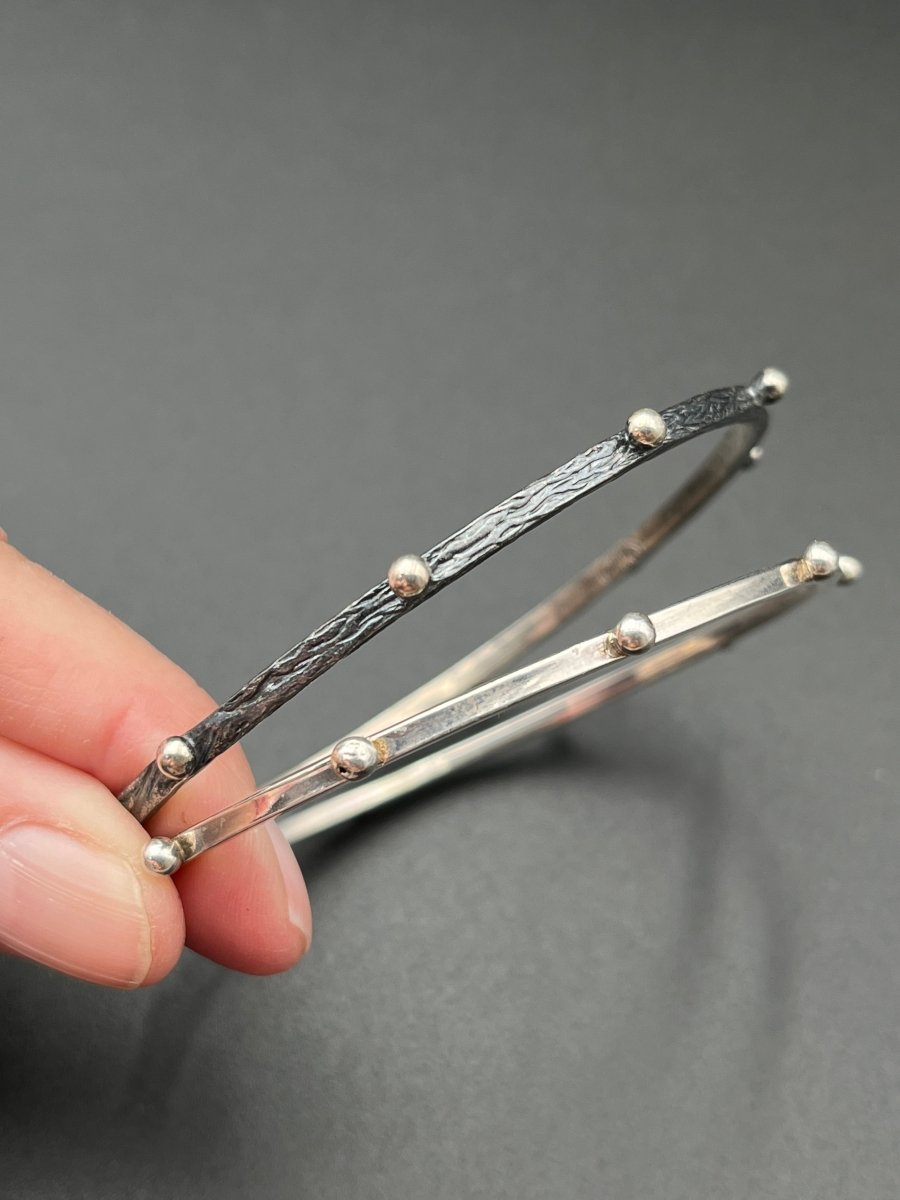Bangle of Oxidized Silver - 2.5” diameterBORABRACELET