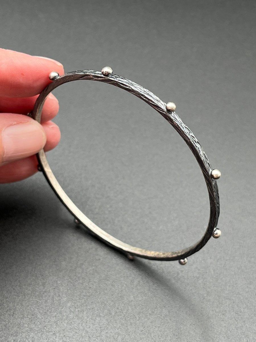 Bangle of Oxidized Silver - 2.5” diameterBORABRACELET
