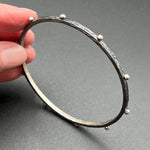 Bangle of Oxidized Silver - 2.5” diameterBORABRACELET