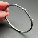 Bangle of Oxidized Silver - 2.5” diameterBORABRACELET