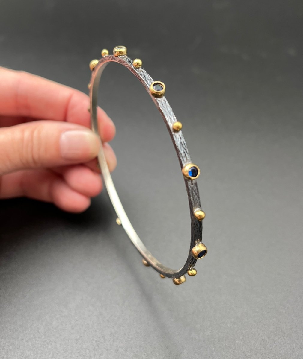 Bangle with Blue Quartz - 3” diameterBORABRACELET