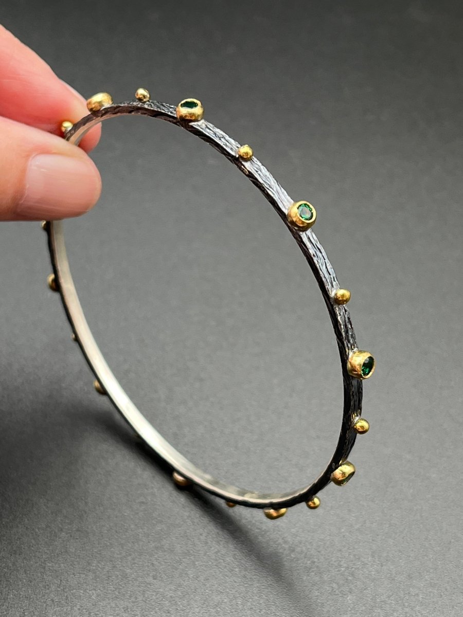Bangle with Green CZ - 3” diameterBORABRACELET