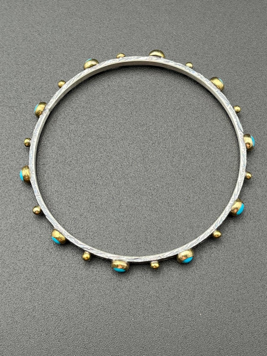 Bangle with Kingman Turquoise - 2.75” diameterBORABRACELET