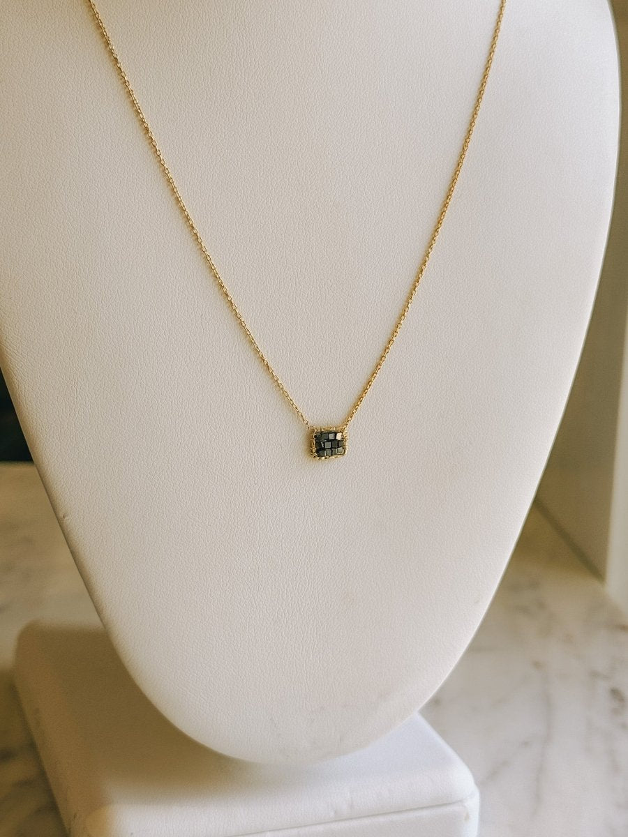 Black Diamond Cluster Necklace - SquareMichelle PresslerNECKLACES