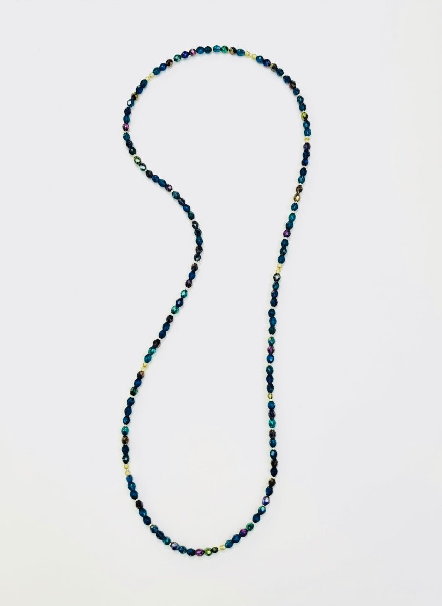 Blue and Gold Czech Glass NecklaceDebra PyeattNECKLACES