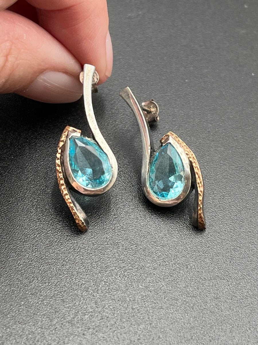 Blue Quartz Earrings - 1.25” longBORAEARRINGS
