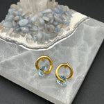Blue Topaz in 24k over Silver Earrings - 1/2” diameterBORAEARRINGS