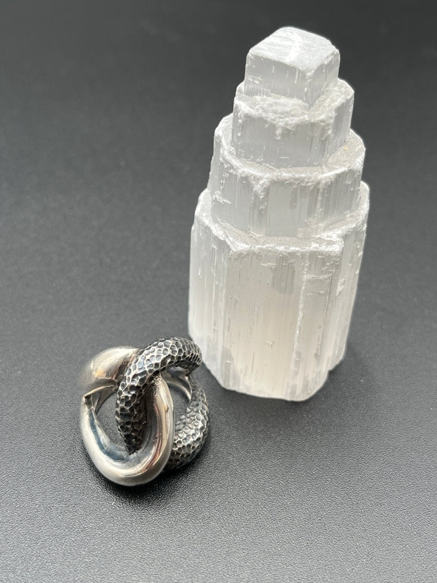 Bright and Textured, Oxidized Silver RingBORARINGS
