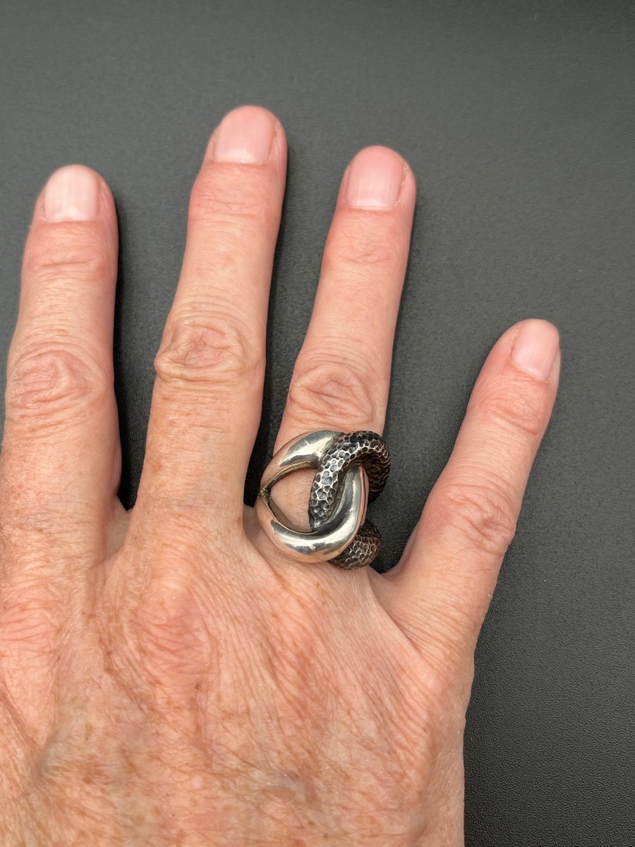 Bright and Textured, Oxidized Silver RingBORARINGS