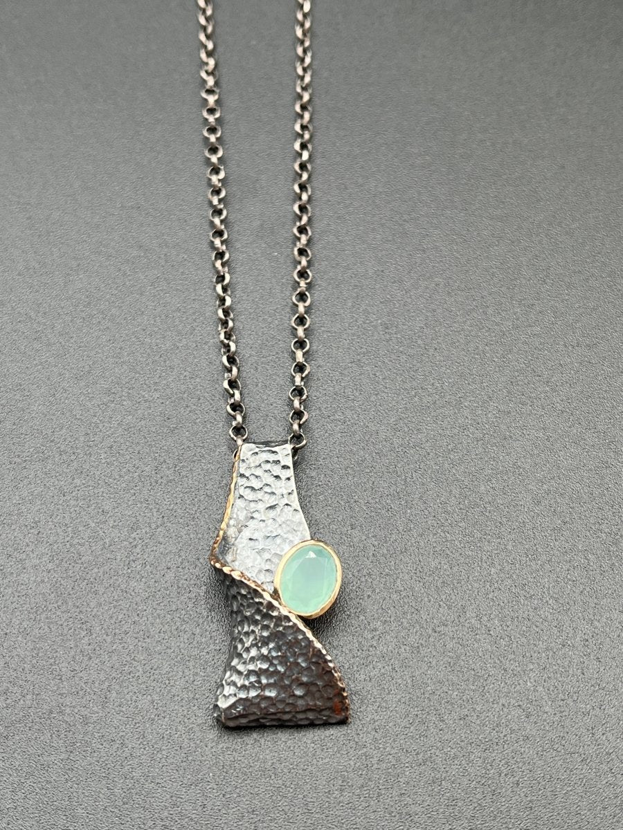 Chalcedony in Silver NecklaceBORANECKLACES
