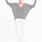 Cloud Weight Charcoal Grey Cashmere V - Neck SweaterSTUDIO CASHMERE8SWEATER