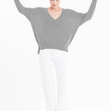 Cloud Weight Charcoal Grey Cashmere V - Neck SweaterSTUDIO CASHMERE8SWEATER