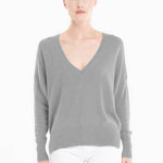 Cloud Weight Charcoal Grey Cashmere V - Neck SweaterSTUDIO CASHMERE8SWEATER
