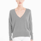 Cloud Weight Charcoal Grey Cashmere V - Neck SweaterSTUDIO CASHMERE8SWEATER