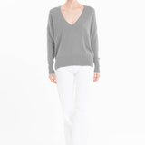 Cloud Weight Charcoal Grey Cashmere V - Neck SweaterSTUDIO CASHMERE8SWEATER