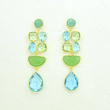 Cocktail Earring Gold - Amazonite, Blue Topaz & Green QuartzSchmuckoo BerlinEARRINGS