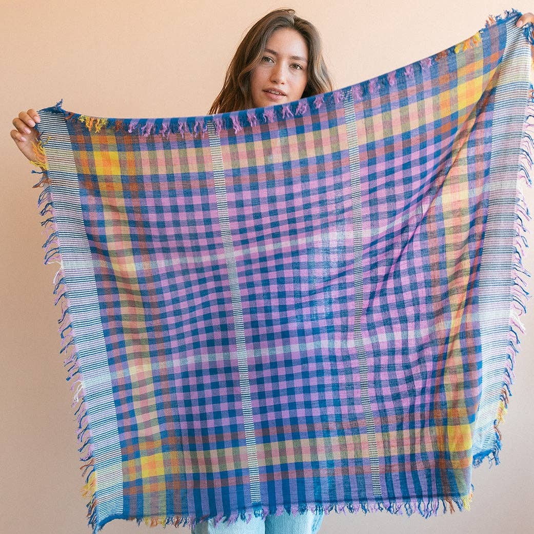 Cosmos Plaid - Handwoven ScarfLast Chance Textiles