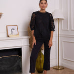 Daisy Guipure Lace Top: BlackCHOKLATE PARISTOPS