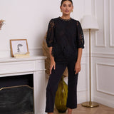 Daisy Guipure Lace Top: BlackCHOKLATE PARISTOPS