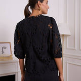 Daisy Guipure Lace Top: BlackCHOKLATE PARISTOPS