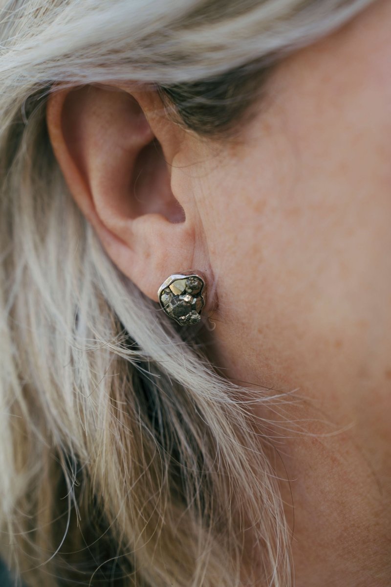 Earrings - Raw Pyrite Studs - MediumRare FindsEARRINGS