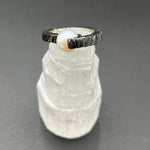 Edgy Pearl in Oxidized Silver RingBORARINGS