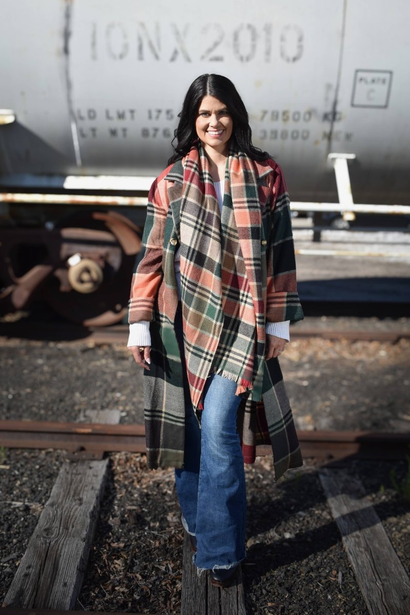 Emmett Mid - Calf Plaid Trench CoatDupatta Designsjacket