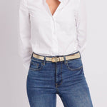 Eva | Metallic Skinny Fun Full Grain Leather Belt Women: GoldAmsterdam Heritage Leather Belts, Bags, Jackets & Apparelbelts