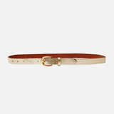 Eva | Metallic Skinny Fun Full Grain Leather Belt Women: GoldAmsterdam Heritage Leather Belts, Bags, Jackets & Apparelbelts