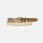 Eva | Metallic Skinny Fun Full Grain Leather Belt Women: GoldAmsterdam Heritage Leather Belts, Bags, Jackets & Apparelbelts