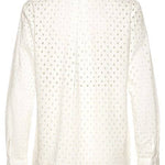 Eyelet Button Down Blouse: CreamLascanaTOPS