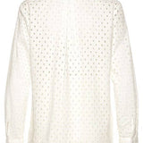 Eyelet Button Down Blouse: CreamLascanaTOPS